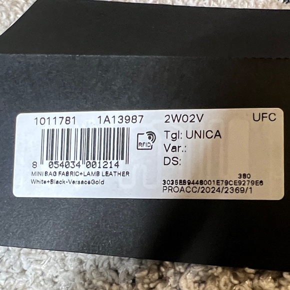 Versace Mini Barrel Bag – Houndstooth Fabric & Lamb Leather - NWT - Picture 12 of 16